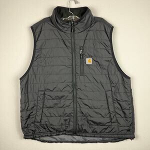 Carhartt Rain Defender Black Puffer Vest Mens Size 2XL Relaxed fit
